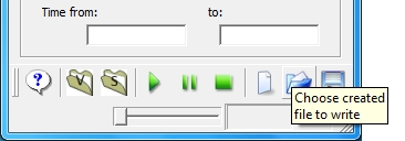 кнопка Choose created file to write